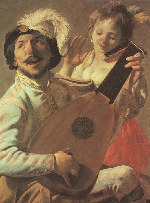 Hendrick Terbrugghen The Duet-l oil painting picture